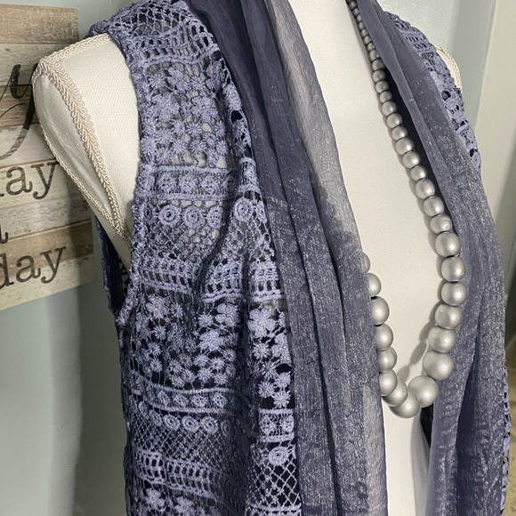Kamana Tops - Kamana Vest with thread crochet and sheer lining